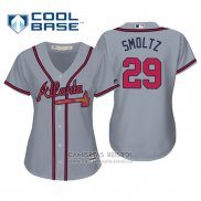 Camiseta Beisbol Mujer Atlanta Braves John Smoltz Cool Base Road 2019 Gris