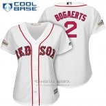 Camiseta Beisbol Mujer Boston Red Sox 2017 Postemporada 2 Xander Bogaerts Blanco Cool Base