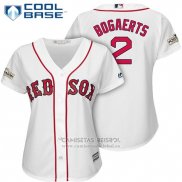 Camiseta Beisbol Mujer Boston Red Sox 2017 Postemporada 2 Xander Bogaerts Blanco Cool Base