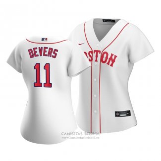 Camiseta Beisbol Mujer Boston Red Sox Rafael Devers 2021 Replica Blanco