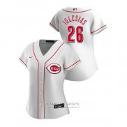Camiseta Beisbol Mujer Cincinnati Reds Raisel Iglesias 2020 Replica Primera Blanco