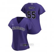 Camiseta Beisbol Mujer Colorado Rockies Jon Gray 2020 Replica Alterno Violeta