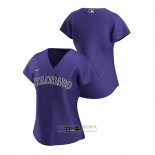 Camiseta Beisbol Mujer Colorado Rockies Replica 2020 Alterno Violeta