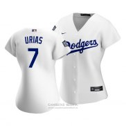 Camiseta Beisbol Mujer Los Angeles Dodgers Julio Urias 2020 Primera Replica Blanco