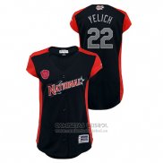 Camiseta Beisbol Mujer Milwaukee Brewers 2019 All Star Workout National League Christian Yelich Azul
