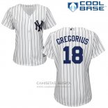 Camiseta Beisbol Mujer New York Yankees Didi Gregorius Blanco Autentico Collection Cool Base