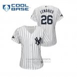 Camiseta Beisbol Mujer New York Yankees Dj Lemahieu 2019 Postemporada Cool Base Blanco