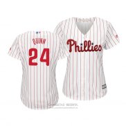 Camiseta Beisbol Mujer Philadelphia Phillies Roman Quinn Cool Base Primera Blanco