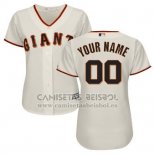 Camiseta Beisbol Mujer San Francisco Giants Personalizada Blanco