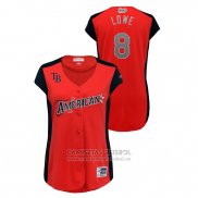 Camiseta Beisbol Mujer Tampa Bay Rays 2019 All Star Workout American League Brandon Lowe Rojo