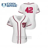 Camiseta Beisbol Mujer Washington Nationals 2019 Jackie Robinson Day Cool Base Blanco