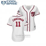 Camiseta Beisbol Mujer Washington Nationals Ryan Zimmerman 2018 All Star Cool Base Blanco