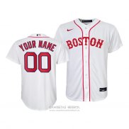 Camiseta Beisbol Nino Boston Red Sox Personalizada Replica 2021 Blanco