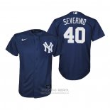 Camiseta Beisbol Nino New York Yankees Luis Severino Replica Alterno Azul