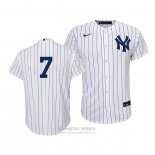 Camiseta Beisbol Nino New York Yankees Mickey Mantle Replica Primera 2020 Blanco Azul