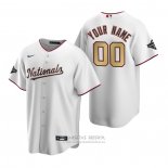 Camiseta Beisbol Nino Washington Nationals Personalizada 2020 Gold Program Replica Blanco